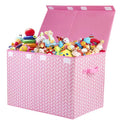 Mayniu Large Toy Storage Box Chest for Girls Kids, Sturdy Toy Box Bin Organizer Baskets with Lid for Living Room, Nursery, Cl