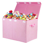 Mayniu Large Toy Storage Box Chest for Girls Kids, Sturdy Toy Box Bin Organizer Baskets with Lid for Living Room, Nursery, Cl