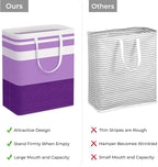 HomeHacks 2 Pack Large Laundry Baskets, Waterproof, Freestanding Laundry Hampers, Collapsible Clothes Hamper with Reinforced 
