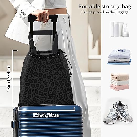 Car Trash Bag Large Hanging Can for Back of Seat, Cute Waterproof Car Garbage Bag for Vehicle, Travelling, Outdoor Grey Black Leopard