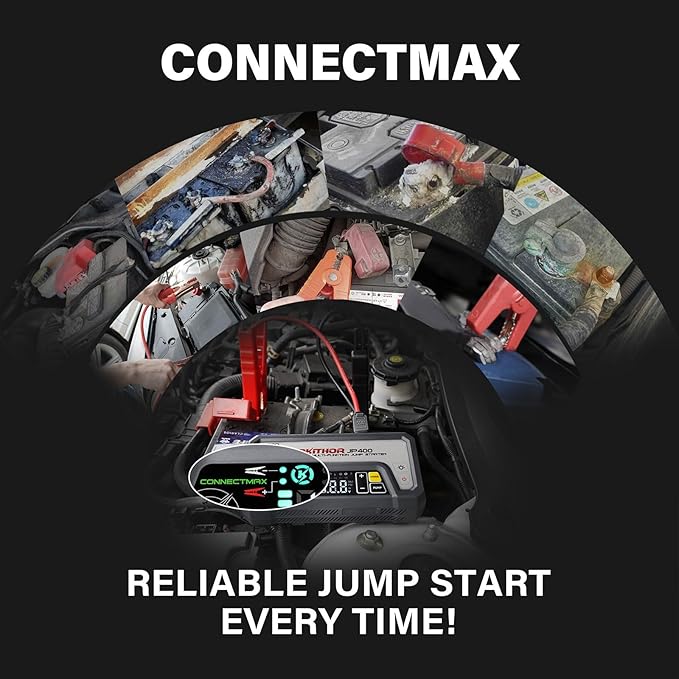 LOKITHOR JP400 Jump Starter with Air Compressor, 2500A 12V Portable Car Battery Booster Pack (8.5L Gas/6.5L Diesel) with