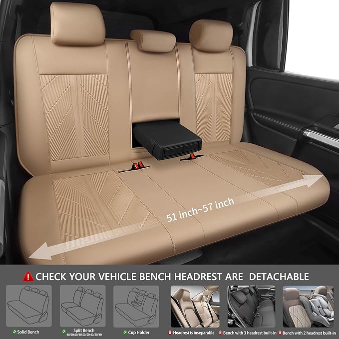 CAR PASS Waterproof Car seat Covers Full Sets Neoprene Wetsuit, All-Weather Non-Slip Durable, Universal Fit for SUV Sedans Tr