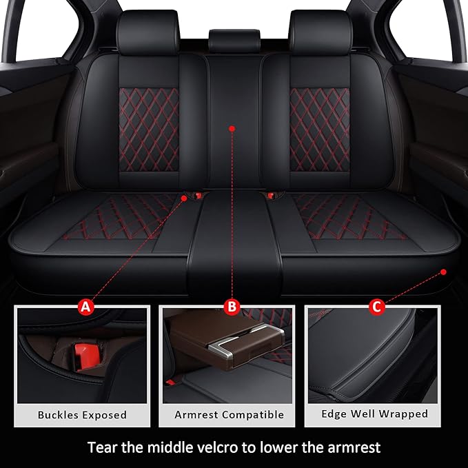MIROZO Seat Covers for Car,Waterproof Seat Cover Full Set Vehicle Cushion Cover Automotive Seat Protector Breathable Universa