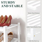 Smiry Shoe Rack, 4 Tier Small Bamboo Shoe Organizer, Stackable Free Standing Wooden Shoe Storage Shelf for Closet, Entryway, 