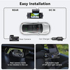 4K 360° Dash Cam for Cars, 4 Channel Front Rear Inside with 128GB Card, Super Night Vision, Fastest 5.8GHz WiFi GPS, Voice Co
