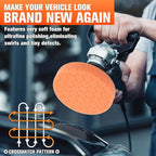 Orange Polish Pad, 3Pcs 6.5 Inch Face for 6 Inch Buffing Polishing Pads and Woolen Pads 150mm Backing Plate Compound Buffing Sponge for Car Buffer Polisher Compounding, Polishing and Waxing