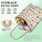 Car Trash Can, Cute Car Trash Bag, Hanging Car Organizer and Storage Bag, Trash Bin for Car Accessories, Vehicle, Travelling, Camping Cute Colorful Flower