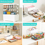Homaigie Extra Tall 4-Tier Medicine Cabinet Organizer for Upright Medicine Bottles Organizer, Portable Medicine Storage Box w