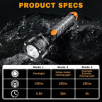 Multifunctional Car Safety Flashlight - Emergency Escape Tool with Window Breaker, Seatbelt Cutter, 3 Light Modes & Magnetic 