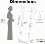 MESAILUP Blanket Ladder 5.6FT for Bathroom, 4 Tier Modern Decor Waterproof Blanket Holder for Living Room and Bedroom, Easy A