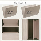 ZICOTO Decorative File Organizer Box Set of 2 - Collapsible Linen Filing Cabinets w/Handles Are Perfect to Store all Your Doc