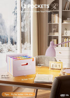 ABC life 12-Pocket Accordion File Organizer, Expandable File Folder with Colorful A-Z Tabs, Portable Bill & Receipt Organizer