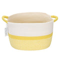 Hinwo Oval Cotton Rope Storage Basket Collapsible Nursery Storage Box Container Organizer with Handles, 13 x 10 inches, Off W