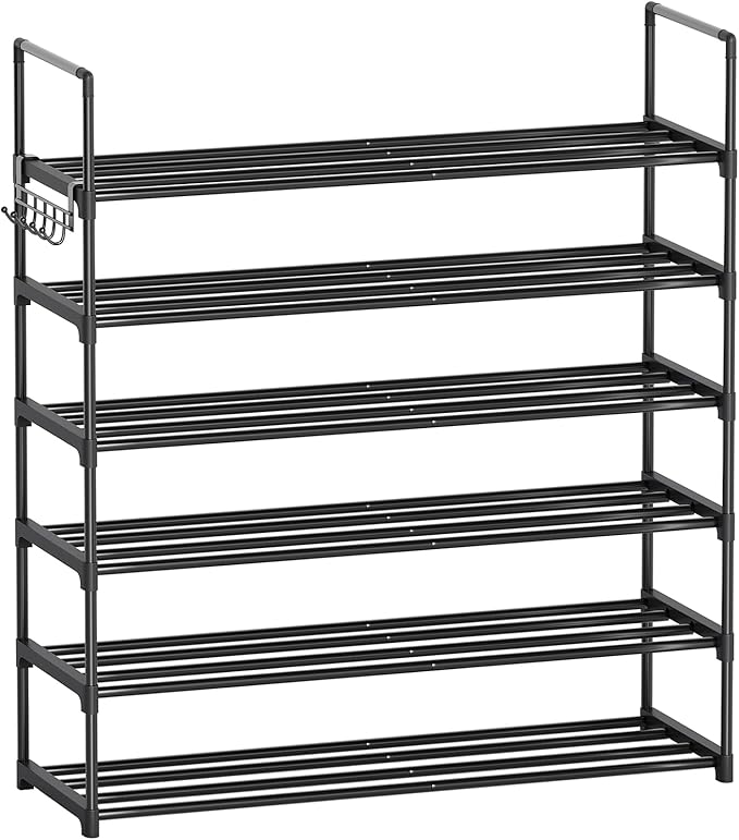 6 Tier Shoe Rack, Shoe Rack for Closet, Shoe Organizer for Entryway, Shoe Storage for Front Door Entrance & Entryway, Large S