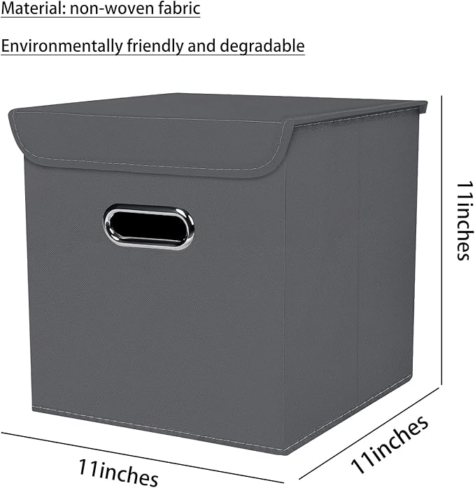 Closet Organizers Fabric Storage Bins With Lids Collapsible Cube Storage Organizer Basket With Handles,Storage Boxes for Clot