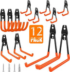 KOFANI Garage Hooks Heavy Duty, 12 Pack Anti-Slip Coating Garage Wall Storage Hooks for Hanging Bike, Ladder, Garden Tools