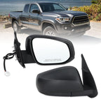 Right Passenger Side Mirror Compatible With 2016 2017 2018 2019 2020 2021 2022 Toyota Tacoma With Manual Folding Power Glass Heated Matte Black Replace#8791004220 (5Pins)