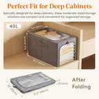 Lifewit Clothes Storage Bins with Metal Frame 4 Pack, Fabric Stackable Storage Bags with Lids, Zipper, Foldable Clost Organiz