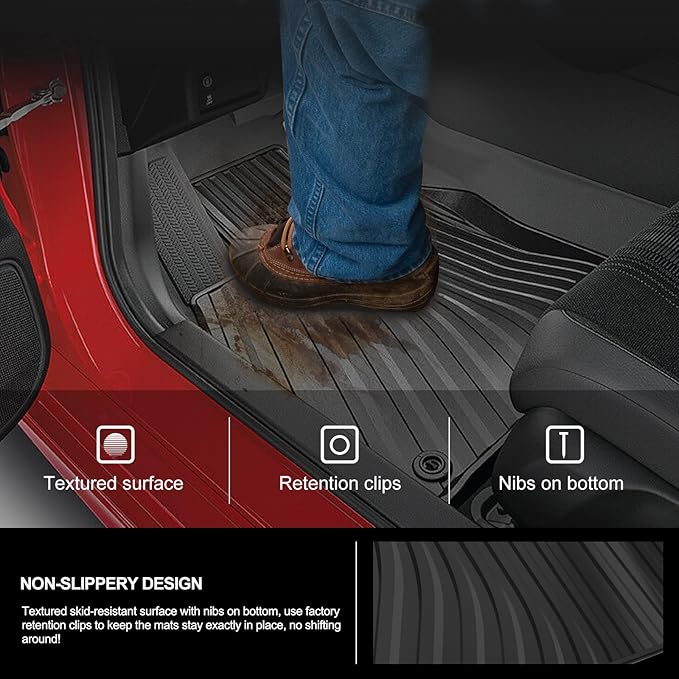 KIWI MASTER Floor Mats for 2022-2026 Honda Civic/Acura Integra, OEM Replacement 08P17-T20-110, Custom Fit All Weather Car Mats, Heavy Duty TPE Floor Liners, Front & Rear 2 Row, Black