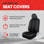Motor Trend (2) Car Seat Covers for Front Seats with (2) Trimmable Car Floor Mats – Universal Fit Auto Accessories for Cars, 