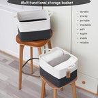 COMFY-HOMI 3PACK Cotton Rope Square Basket with Handles for Shelves| Storage|Baby Basket for Gif|Shoe basket for Organizing|N