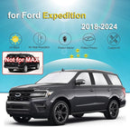 KMF 8pcs Thicken Full Sun Shades for Ford Expedition SUV (Not Max) 2018-2024 Accessories, Car Window Covers Sunshade for Windshield Side Rear, Sun UV Block and Blackout Privacy for Camping Outdoor
