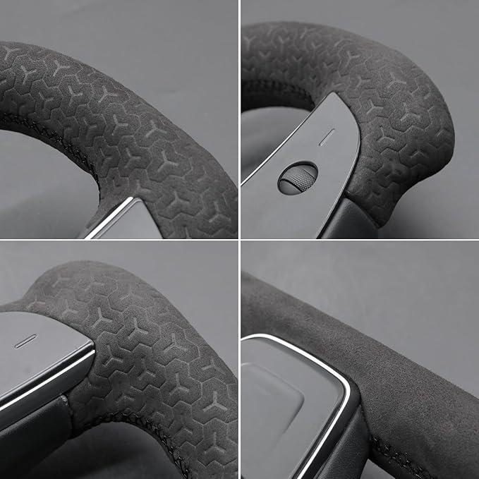 MEWANT Hand Stitched Tesla Model S Yoke Steering Wheel Cover Wrap for Tesla Model S 2021-2023 / Model X 2021-2023 Tesla Yoke Steering Wheel Accessories