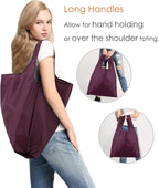 BeeGreen Burgundy Reusable Grocery Bags Wine Red Reusable Kitchen Bags Bulk Foldable-Machine Washable with Zipper Storage Pouch 50 Packs