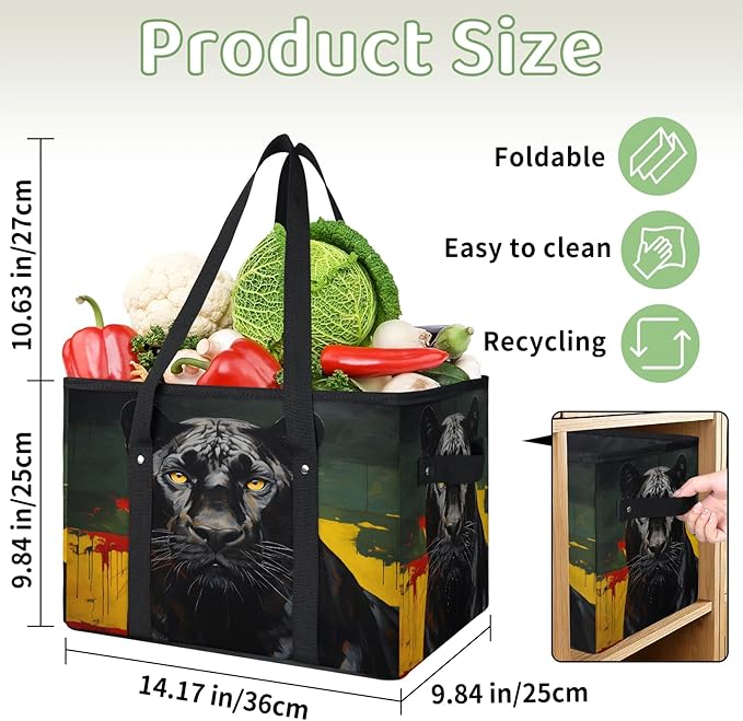 Reusable Grocery Bag Foldable Shopping Tote Bag with Handles Reusable Shopping Bags Large Kitchen Grocery Bags