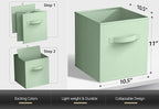 Sorbus Foldable Storage Cubes - 6 Pack, 11 Inch, Sage Green, Fabric, Foldable, Storage and Organization, Versatile Use, Colla