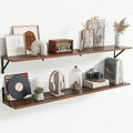 55" Long Wall Mounted Floating Shelves,8 inch Deep Floating Shelf with Metal Brackets Set of 2,Easy-to-Install Wall Decor Sto