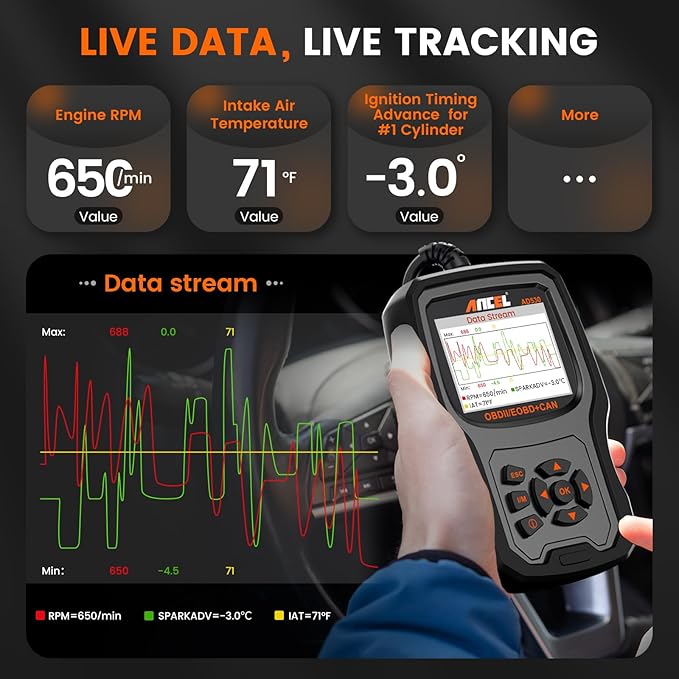 ANCEL AD530 OBD2 Scanner-Upgraded AD310, Car Code Reader for Check Engine Light, Full OBDII Scan Tool for Read & Clear Fault
