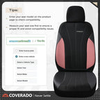 Coverado Seat Covers 5 Seats, Luxury Car Seat Covers Full Set, Automotive Car Protectors, Pink Driver Seat Covers, Car Access