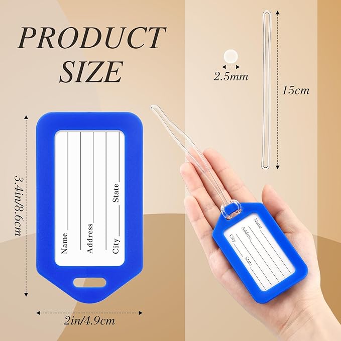 Kigeli 200 Pcs Luggage Tags Bulk, Suitcases Backpack Baggage Name Tags with ID Card for Travel Wedding Back to School