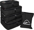 5 Set Packing Cubes for Travel Large Suitcase Luggage Organizer Bags Travel Accessories Vacation 4 Cubes 1 Laundry Pouch Bag