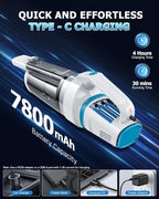 AHNR Handheld Vacuum Cordless, 16000PA Powerful Suction Hand Held Vacuum Dust Busters Cordless Rechargeable with LED Light & 