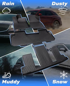 Sunsdrew Premium All-Weather Floor Mats for 2018-2024 Chevy Chevrolet Traverse 7-Seater TPE Heavy-Duty Car Floor Liner for Traverse Accessories(ONLY Fit 2nd Row Bucket Seats)
