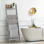 Honest Blanket Ladders for The Living Room, 6-Tier Blanket Holder, Wall-Leaning Blanket Rack, Ladder Shelves, Wooden Quilt La