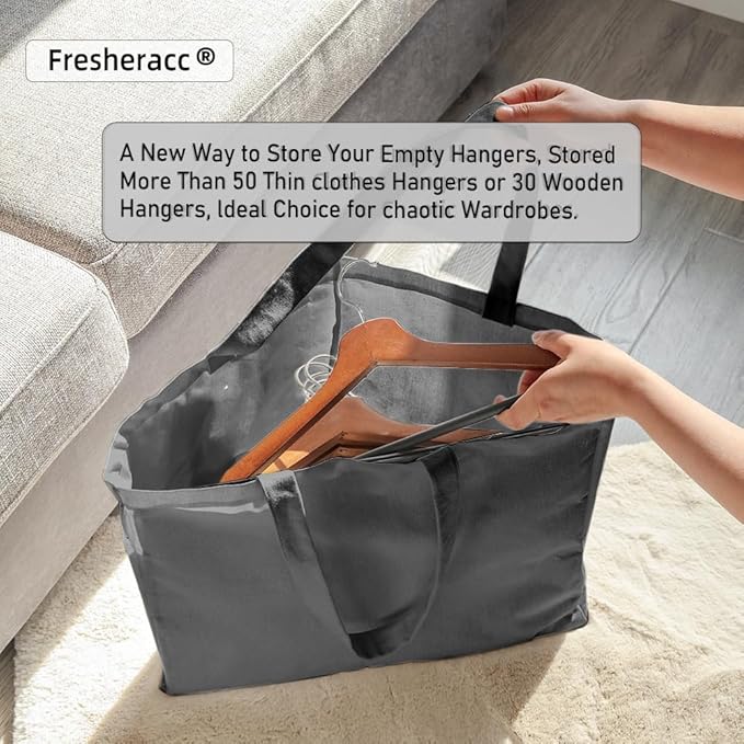 Clothes Hanger Organizer Holder for Space Saving, Fresheracc Hanger Triangle Storage Bag with Handles for Closet Tidier Laund