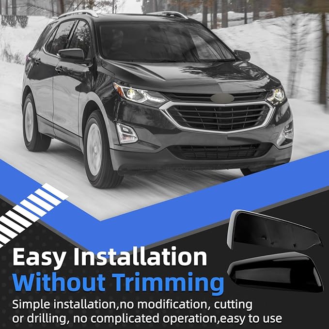 Passenger Side Mirror Cover Replacement for Chevrolet Equinox 2018 2019 2020 2021 2022 2023, for GMC Terrain 2018-2023 - Right Side Mirror Covers, Rear View Mirrors Cap Accessories Black