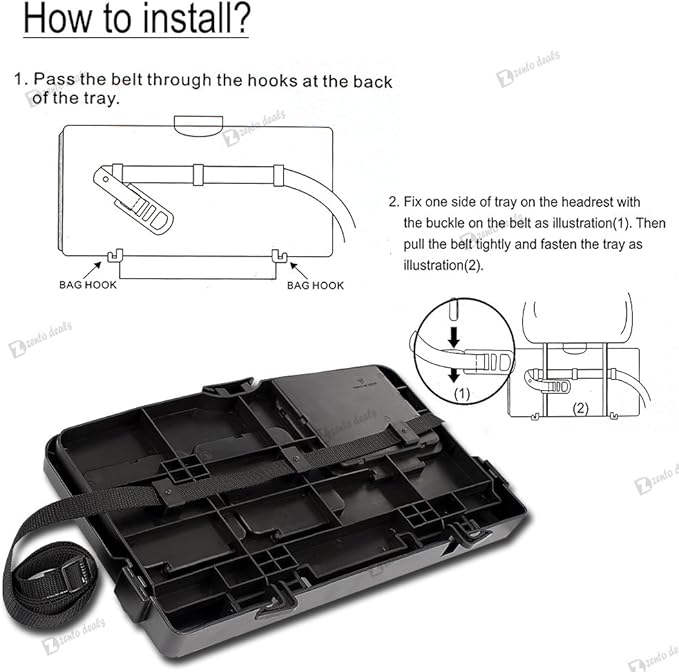 Zento Deals Multipurpose Handy Car Tray - for a More Convenient Time in Your Car (Black1)