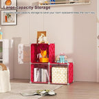 C&AHOME Cube Storage Organizer with Doors, 3-Cube Shelves, DIY Plastic Modular Bookshelf, Closet Clothes Storage Shelving Ide