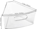 Oubonun Lazy Susan Organizers Set of 6, 11.6’’ x 10.2’’ x 4.1’' Plastic Transparent Kitchen Cabinet Storage Bins with Handle,
