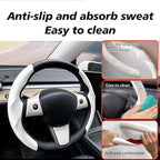 for Tesla 2017-2023 Model 3 and 2020-2024 Model Y Steering Wheel Cover Trim Interior Decoration Protection Accessories(M3/My-Black 5pcs)