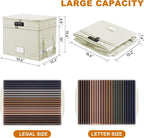DocSafe File Box with Lock,Multi-Layer Fireproof Document Box Collapsible File Storage Organizer with Pockets/Handle,Large Po