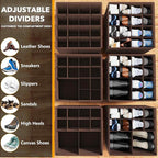 SpaceAid Shoe Organizer for Closet, 2 Pack Foldable Shoe Storage Containers Baskets Boxes Bins w/Adjustable Dividers, Fits 16