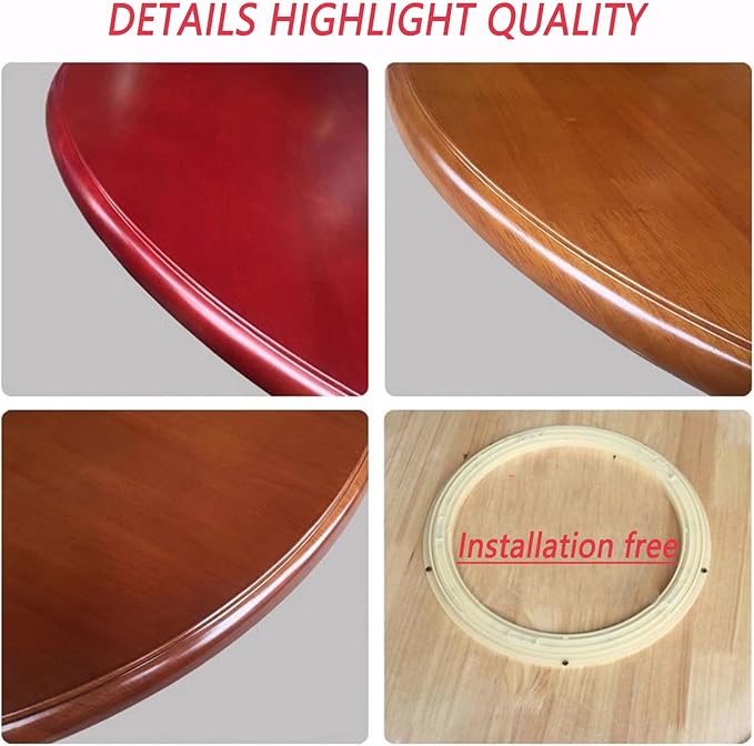 Wooden Lazy Susan Large Rotating Food Turntable Circle Tray Round Wood Tabletop Kitchen for Dining Centerpiece Decor Turntabl