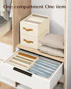 Homsorout Clothes Organizers and Storage - 4/5/7 Grids Fabric Jeans Organizer with Handles, Foldable Closet Organizers Divide
