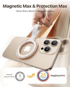 andobil [2026 Unrivaled Stability] Magnetic Phone Grip Holder for MagSafe Ring Stand Holder Kickstand Compatible with MagSafe Accessories for iPhone 17 Air 16 Pro Max Plus 15/14/13/12&Android,Rosegold