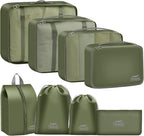 Packing Cubes for Travel - 8 Set Luggage Organizer Bags for Family, Mesh Breathable Packing Cubes for Suitcases Durable Trave